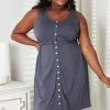 Sleeveless Button Down Magic Dress - Dark Gray