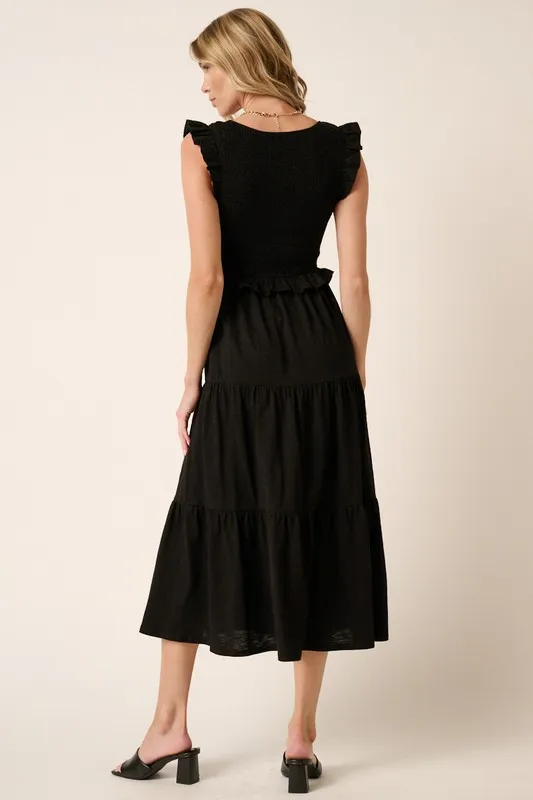 Smocked-Ruffled-Tiered-Midi-Dress-Black-2