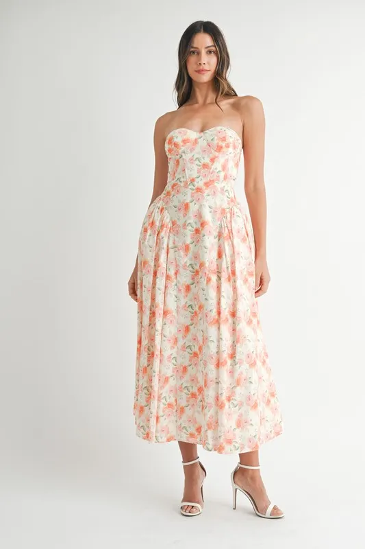 Sweetheart-Neckline-Floral-Printed-Midi-Dress-Orange-2