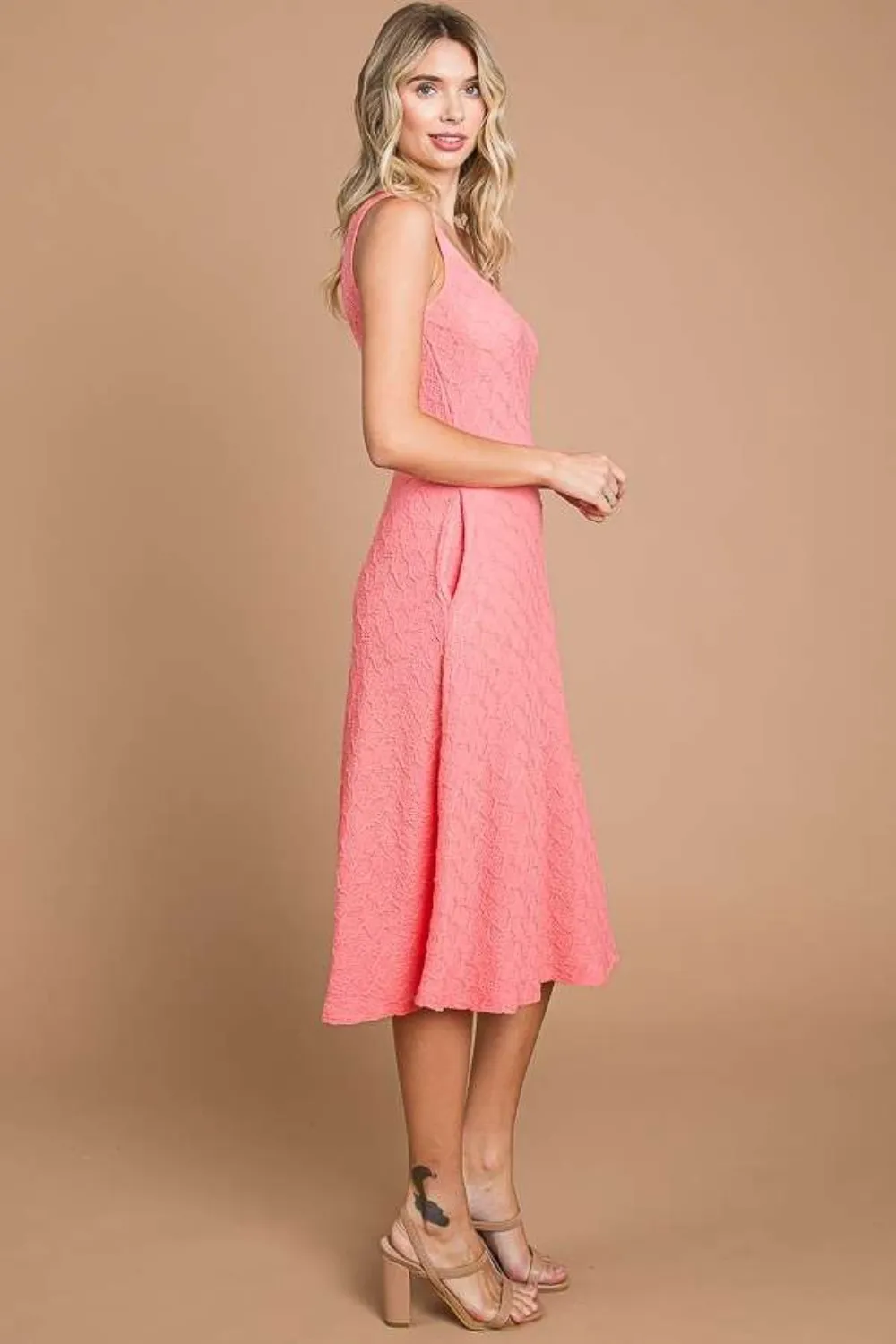 Texture-Square-Neck-Tank-Dress-with-Pockets-Happypink-2
