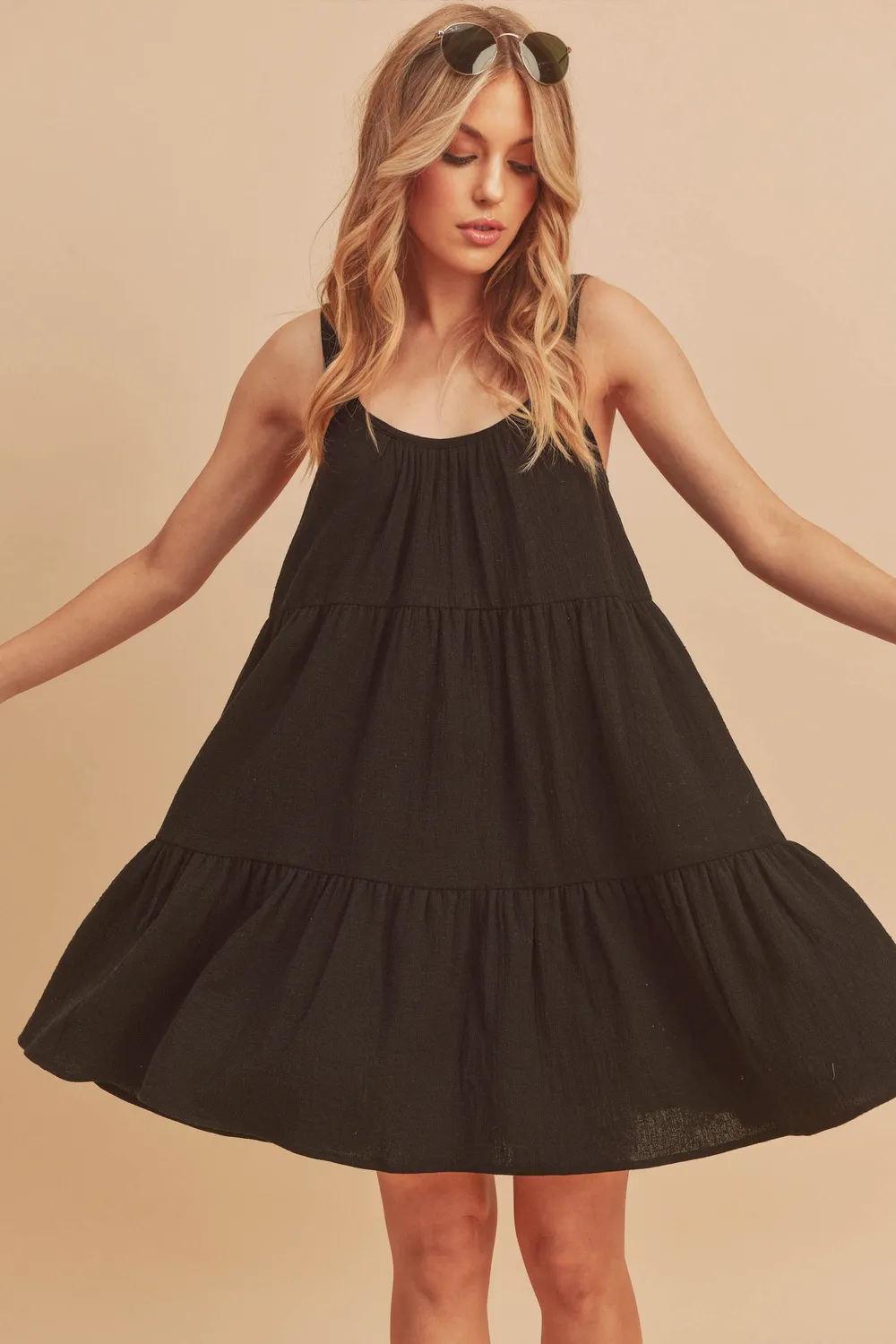 Tiered-Mini-Cami-Dress-with-Pockets-Black-4